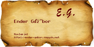 Ender Gábor névjegykártya
