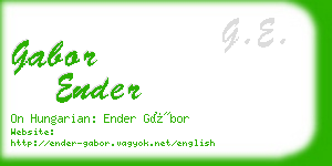 gabor ender business card